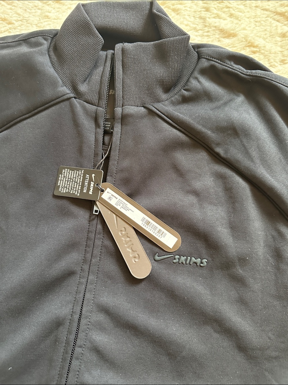 SKIMS Obsidian Matte Tricot Oversized Track Jacket - Picture 3 of 4